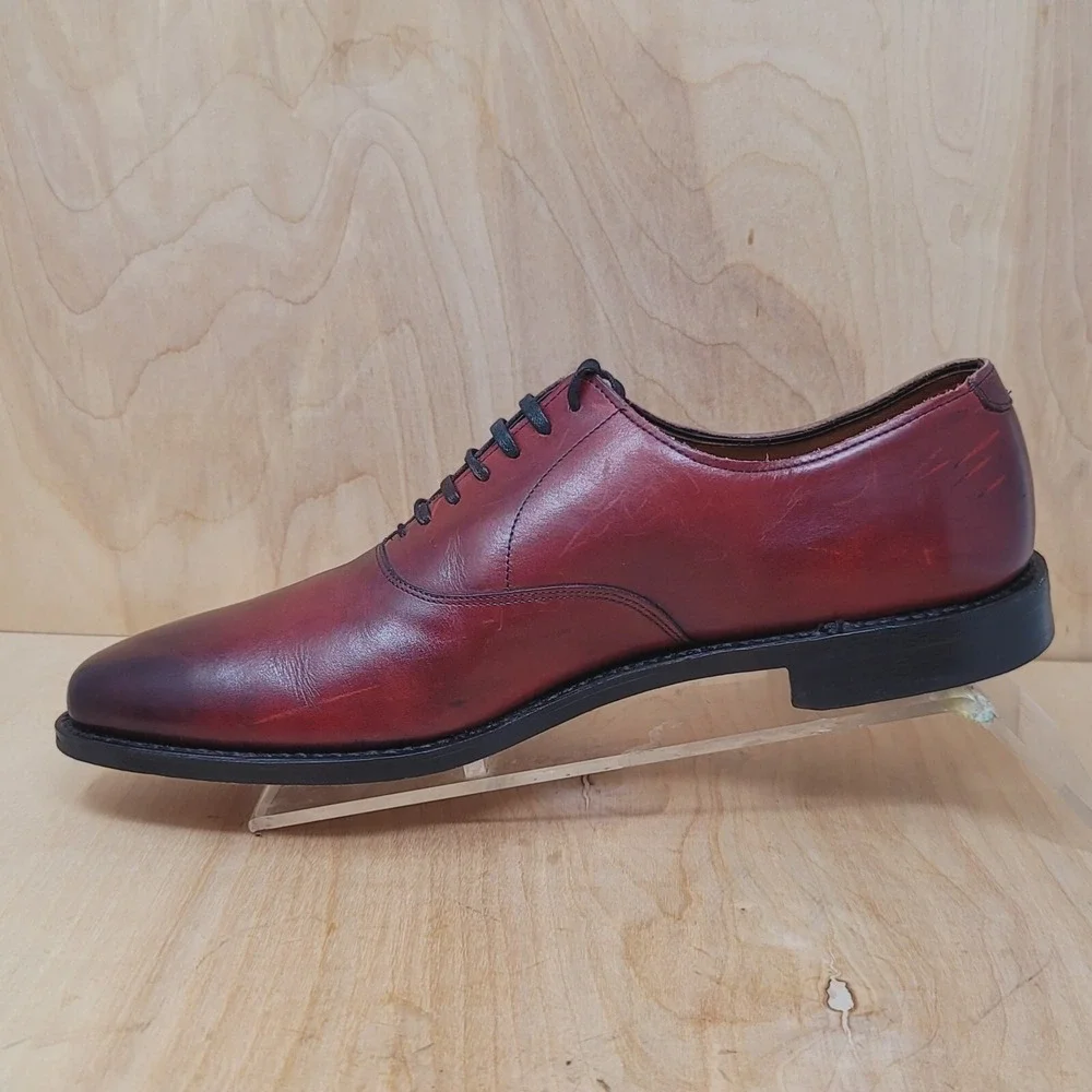 Allen Edmonds Carlyle Dress Shoes Men's Sz 11 B plain toe dark chili Dress Shoes